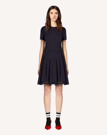 REDValentino 褶裥平纹针织连衣裙