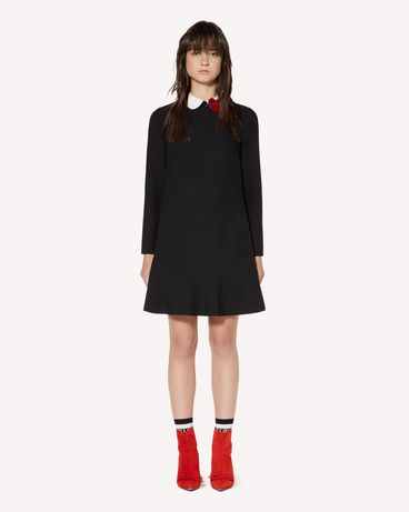 REDValentino クレープバックサテン ドレス ハートパッチディテール