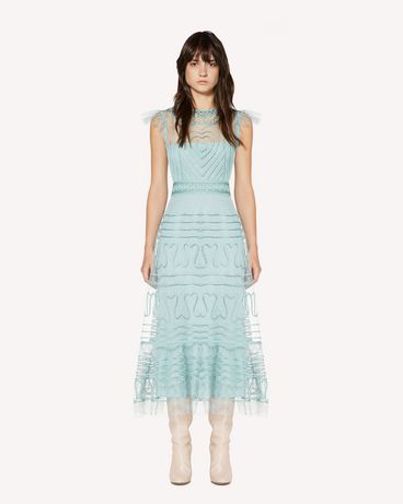 REDValentino Point d'Esprit Tulle dress with tubular embroidery