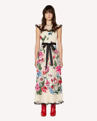 REDValentino Tulle dress with poppy embroidery