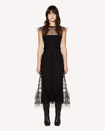 REDValentino Tulle point d'esprit dress with tubular embroidery