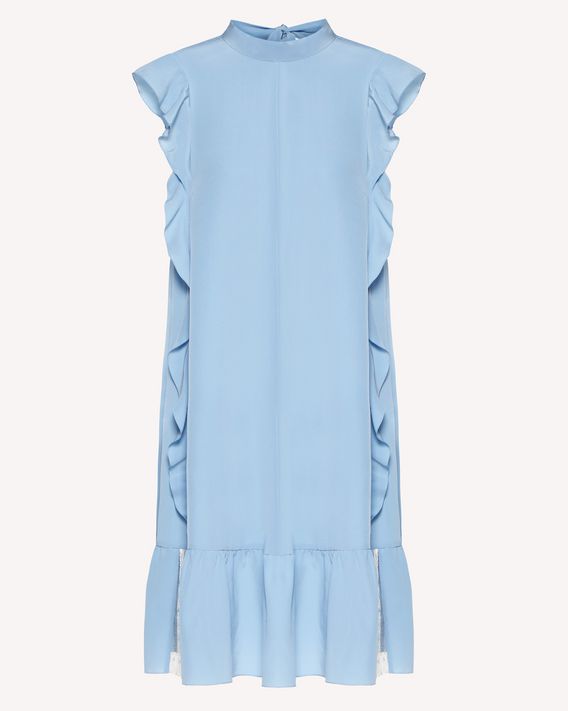 blue silk dress short