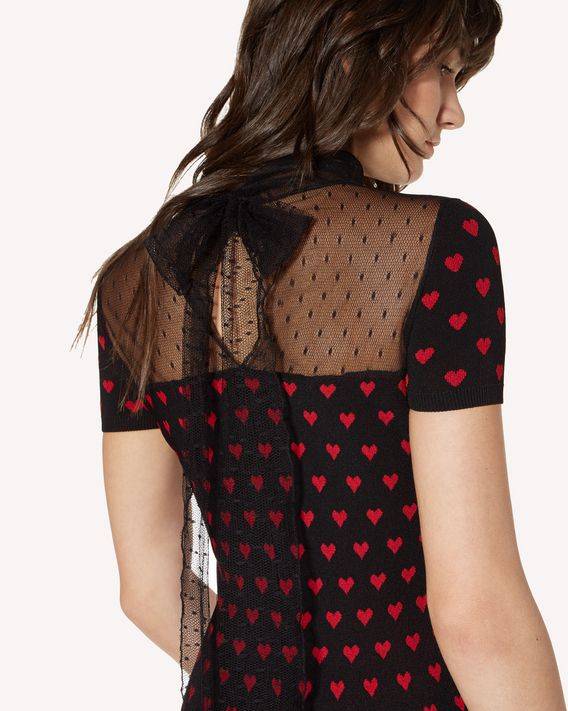 black dress with red hearts