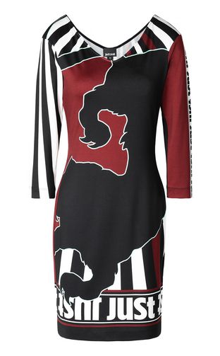 JUST CAVALLI Short dress Woman Dress with “Sprayed Cow” print f