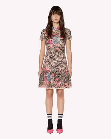 REDValentino Floral vines macramé embroidered dress