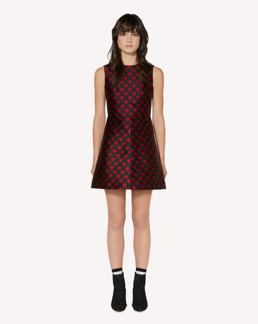 REDValentino 心形锦缎连衣裙