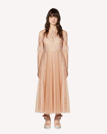REDValentino
限定款
蕾丝饰带细点网眼薄纱连衣裙