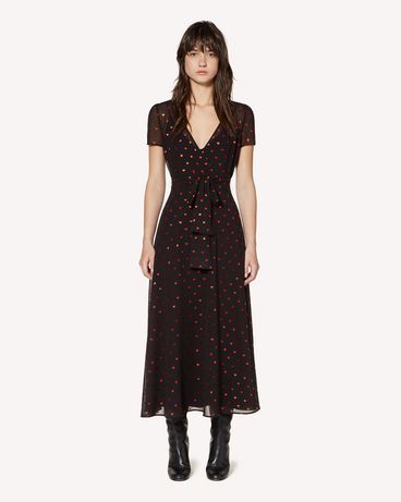 REDValentino ジョーゼット ドレス ラインストーンエンブロイダリー