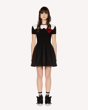 REDValentino Hearts and scallop intarsia wool blend knit dress