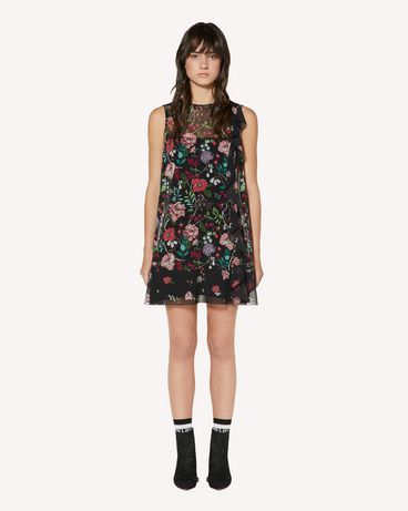 REDValentino Muslin dress with Cherry Blossom print and ruffle detailing