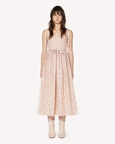 REDValentino Cuori Lamè 印纹塔夫绸连衣裙