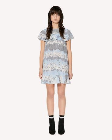 REDValentino Silk dress with Dreaming Peony print and ruffle detail