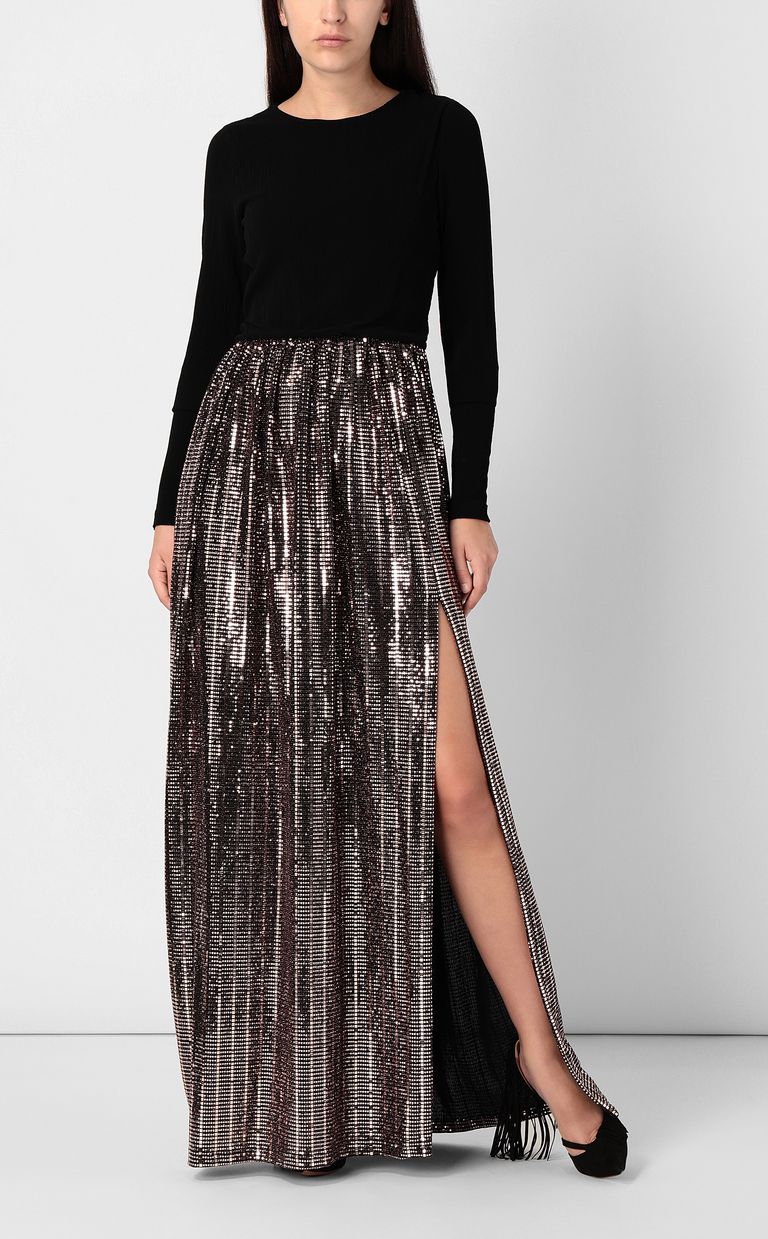 JUST CAVALLI Langes Kleid mit Pailletten Kleid Damen d