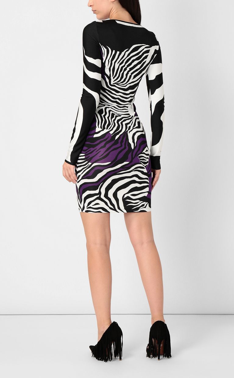 JUST CAVALLI Vestido estampado cebra Vestido corto Mujer a