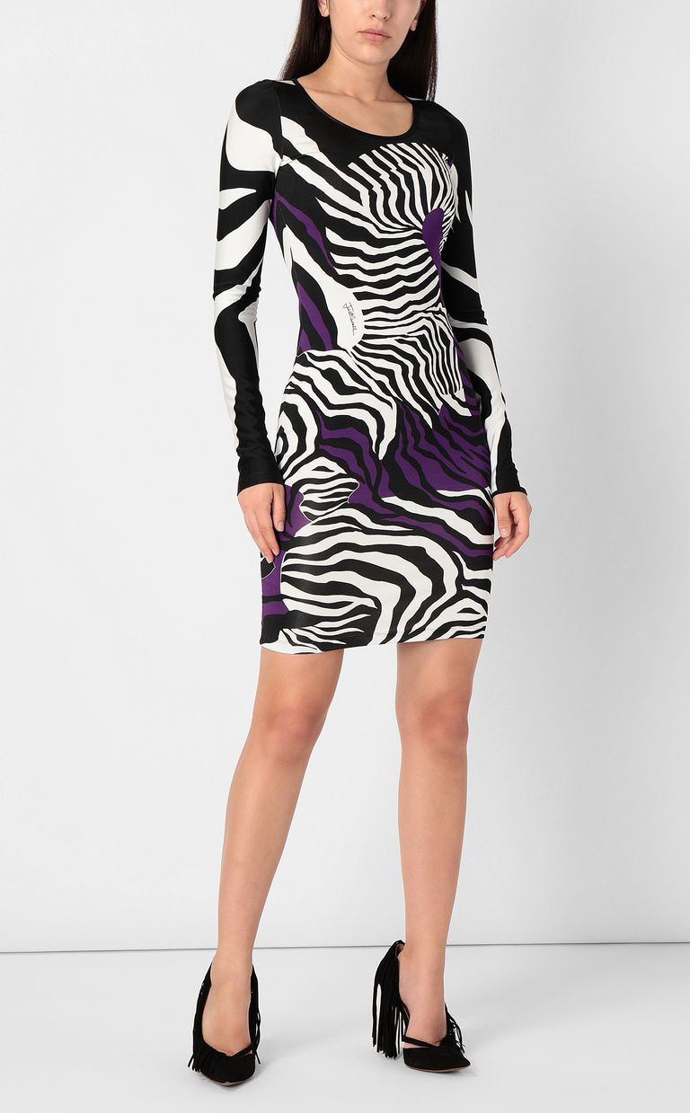 JUST CAVALLI Vestido estampado cebra Vestido corto Mujer r