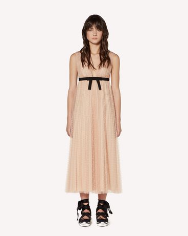 REDValentino Tulle point d’esprit pleated dress