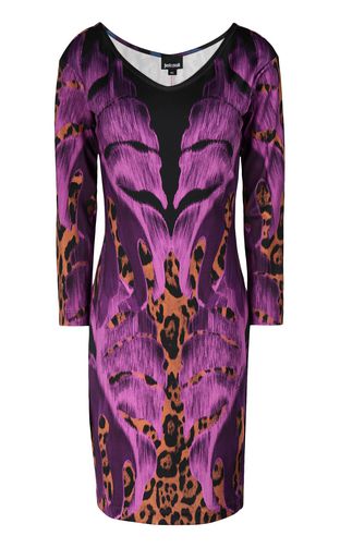 JUST CAVALLI Short dress Woman Dress with “Sprayed Cow” print f