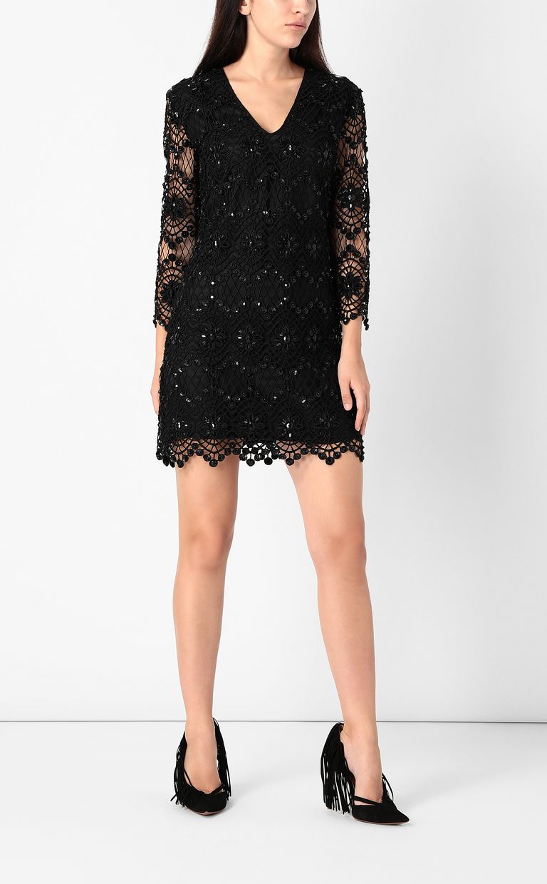 JUST CAVALLI Vestido negro de macramé Vestido Mujer d