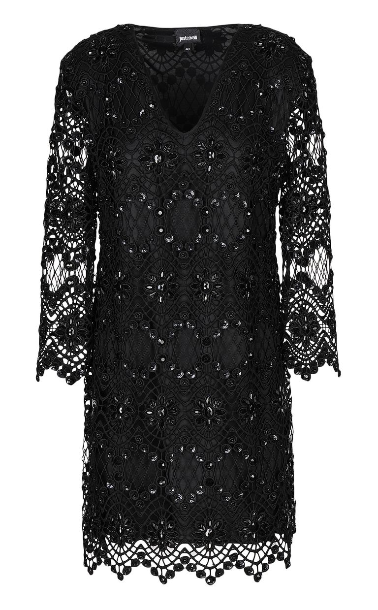 JUST CAVALLI Vestido negro de macramé Vestido Mujer f