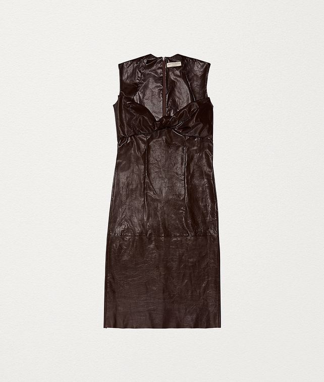 BOTTEGA VENETA 纸感小牛皮连衣裙 连衣裙 女士 fp