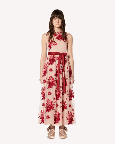 REDValentino Floral Tapestry embroidered point d'esprit tulle dress