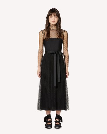 REDValentino Point d'Esprit tulle pleated dress