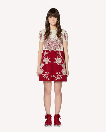 REDValentino Toile de Jouy jacquard stretch viscose knit dress