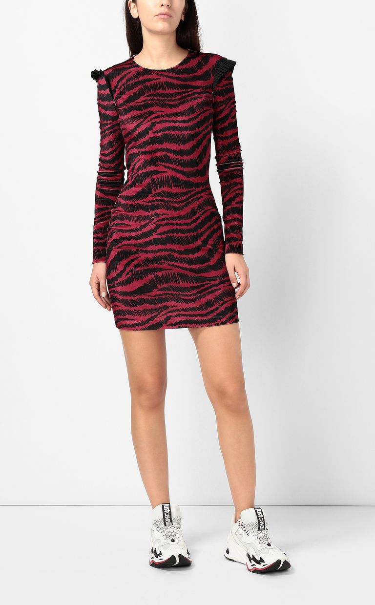 JUST CAVALLI Kurzes Kleid mit Zebra-Print Kleid Damen r