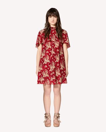 REDValentino Floral Tapestry printed silk dress