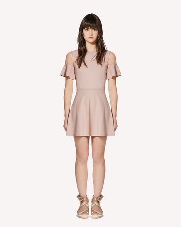 REDValentino Point d'esprit tulle detail stretch viscose knit dress