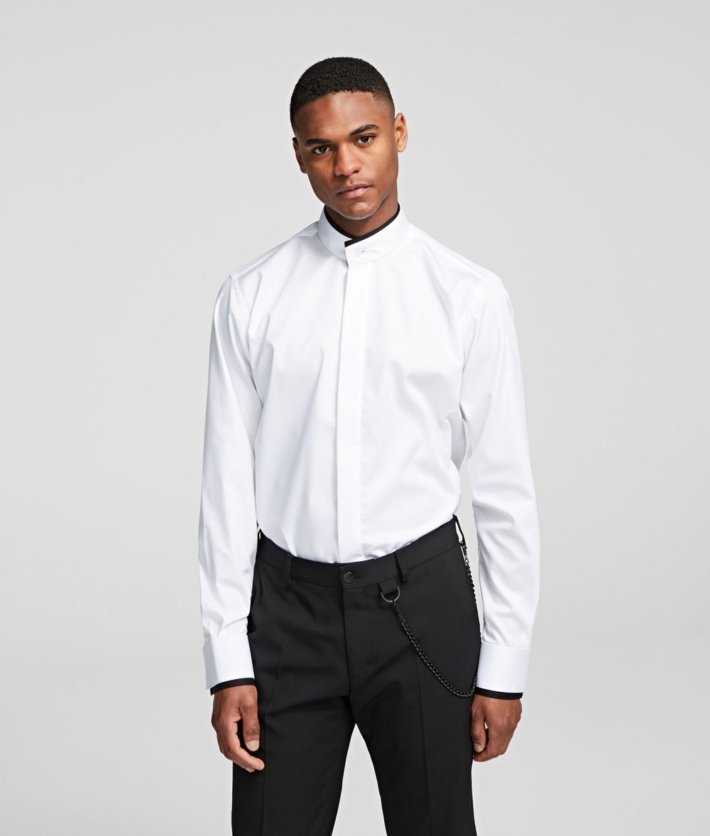 KARL LAGERFELD STAND-COLLAR SHIRT Shirt Man f