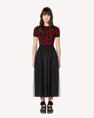REDValentino Leo Rock jacquard mohair knit dress