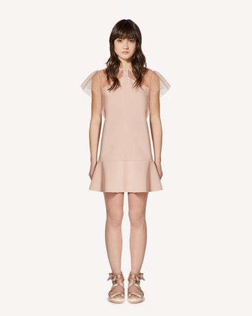 REDValentino Jersey dress with point d'esprit tulle