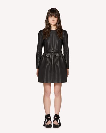 REDValentino Bow detail leather dress