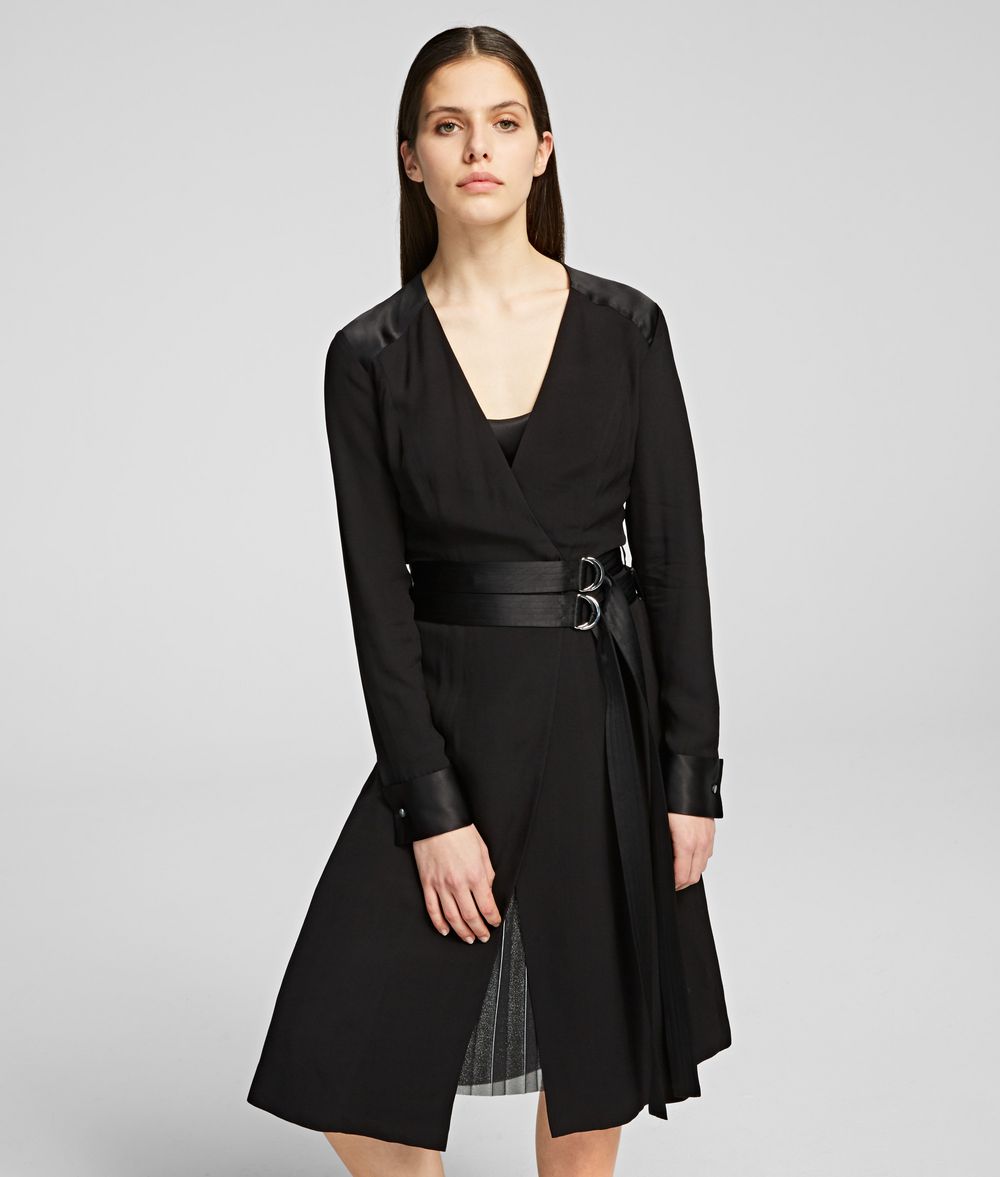 KARL LAGERFELD Layered Wrap Dress Dress Woman f