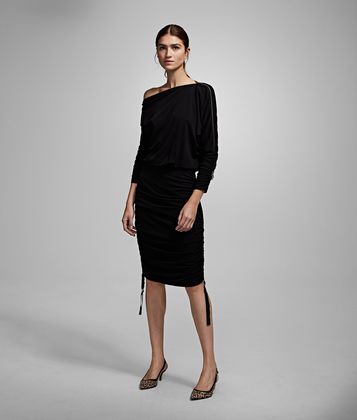 KARL LAGERFELD SHIRRED DRESS