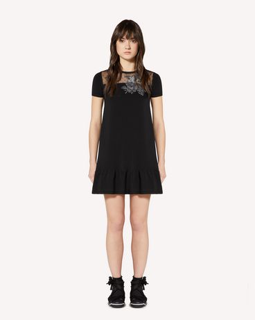 REDValentino Floral Tapestry embroidered stretch viscose knit dress