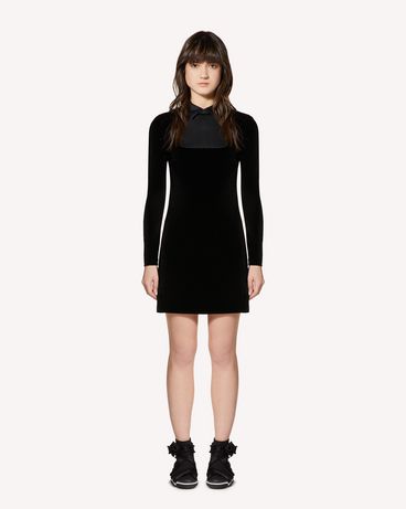REDValentino Tuxedo detail stretch velvet dress