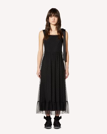 REDValentino Flocked polka-dot tulle dress