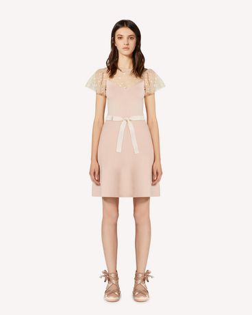 REDValentino 限定カプセルコレクション
ストレッチレーヨン&ハートグリッターチュール ニットドレス