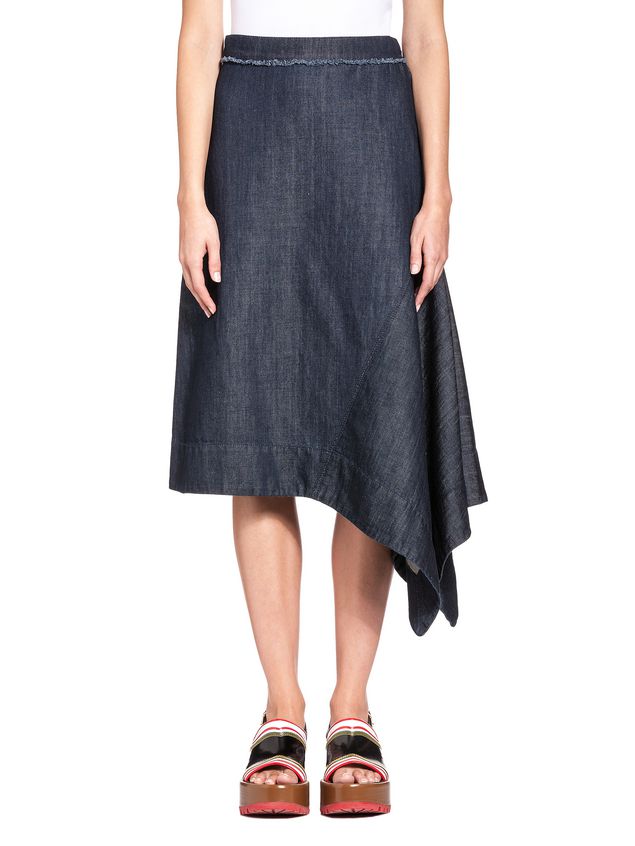 Skirt In Cotton And Linen Denim ‎ from the Marni ‎Fall Winter 2018 ...