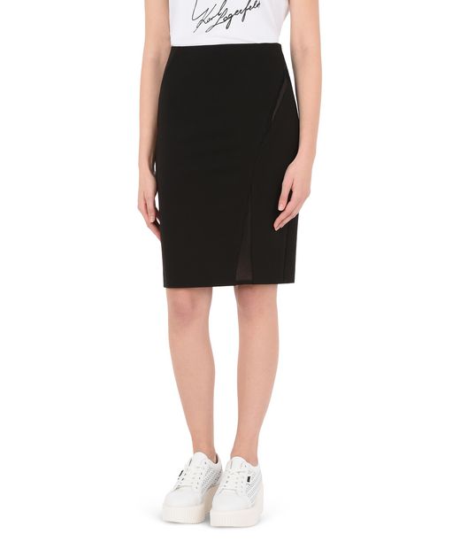 KARL LAGERFELD PUNTO & MESH PENCIL SKIRT 12_f