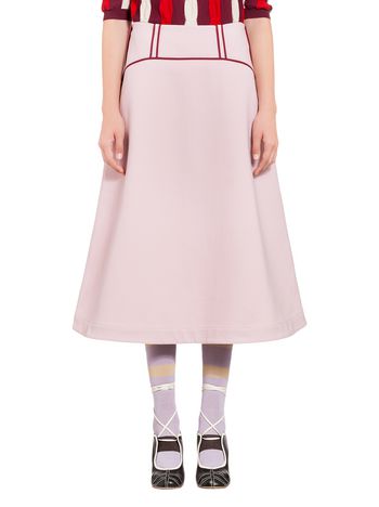 Marni Straight skirt in wool and cotton crepe Woman
