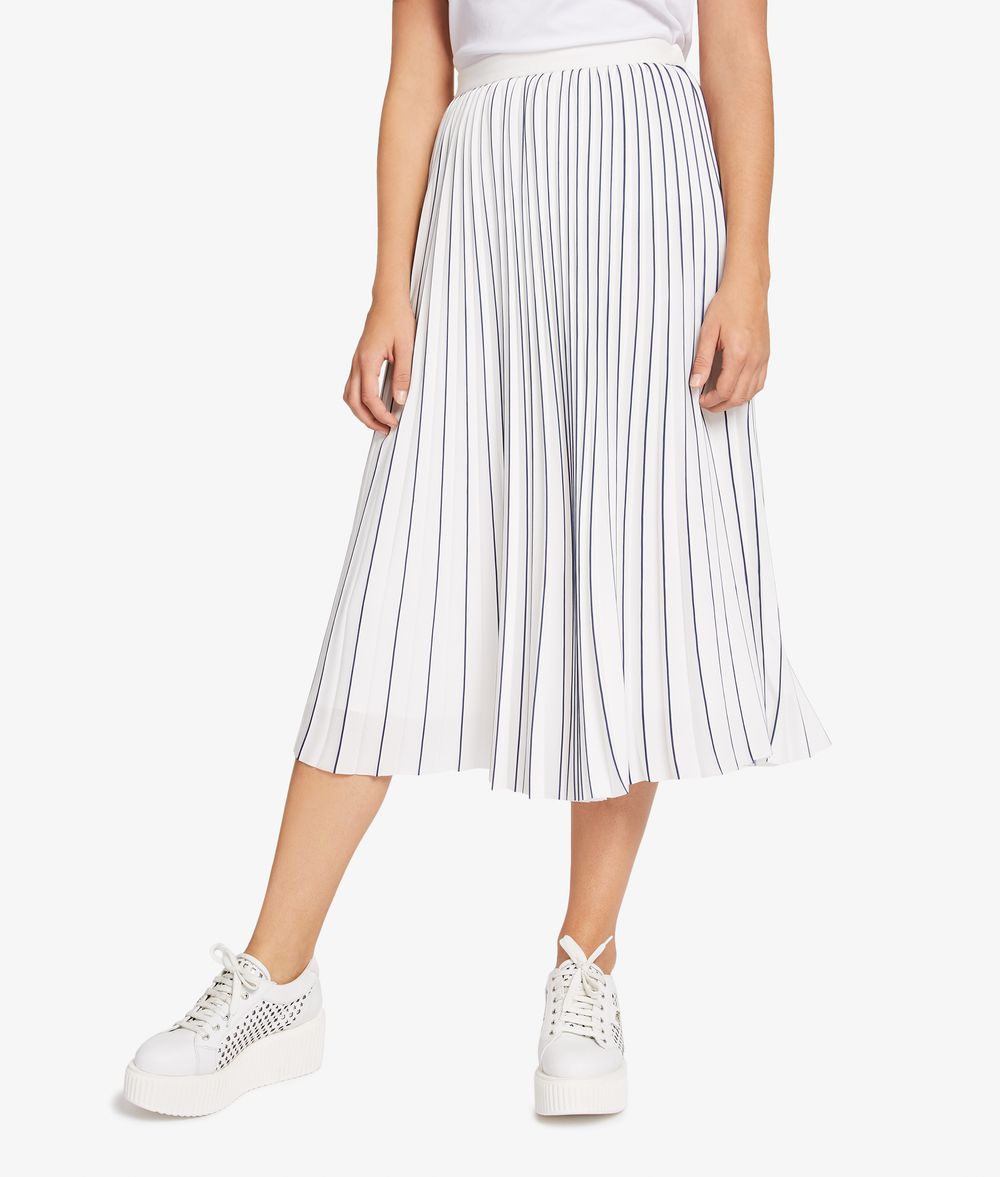 KARL LAGERFELD Midi-Plisseerock mit Nadelstreifen Rock Damen f