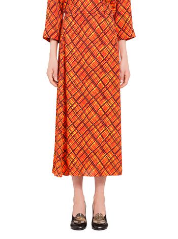 Marni Viscose straight skirt with tartan print Woman