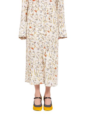 Marni Silk skirt with Frank Navin Cracker Jacks print Woman