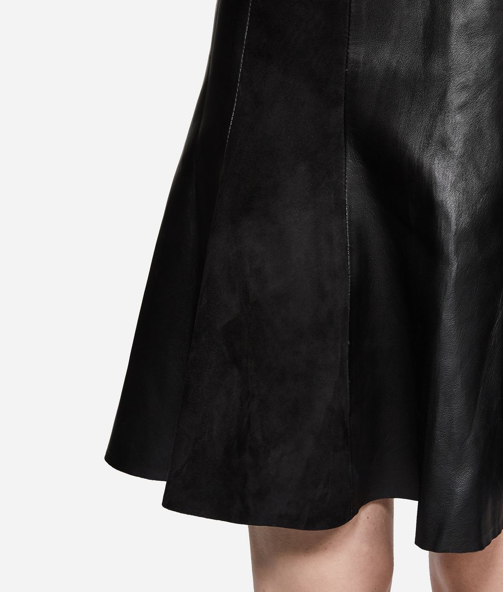 KARL LAGERFELD Rock aus Glatt- und Veloursleder Rock Damen d