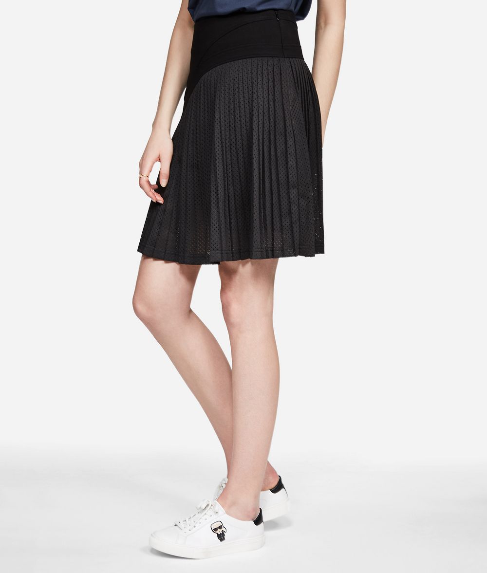 KARL LAGERFELD Rock aus Punto-Jersey und plissiertem Mesh Rock Damen d