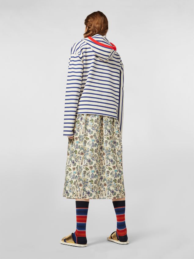Skirt Marni Straight-cut skirt in cotton voile with Maisie print Woman