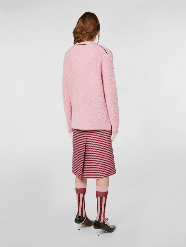 Skirt Marni Straight skirt in micro plaid cotton tweed Woman